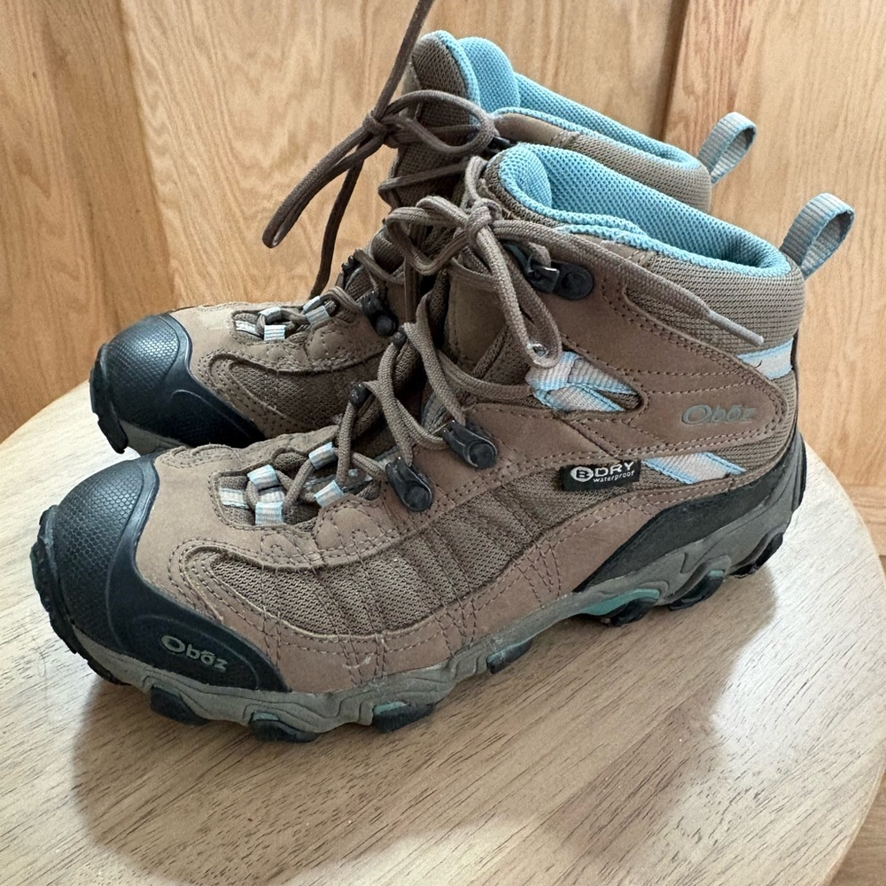 Oboz Brown and Blue Hiking Boots - women’s size 8